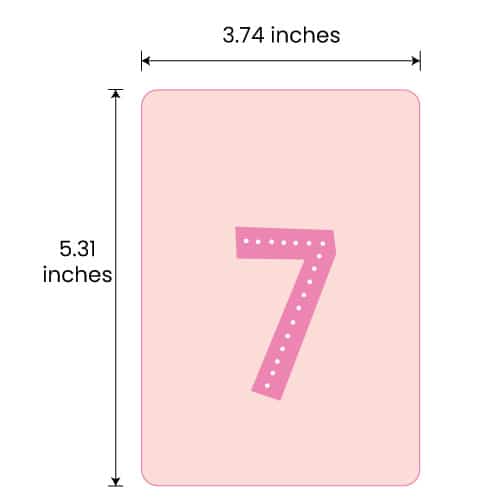 3.74 inches x 5.31 inches card