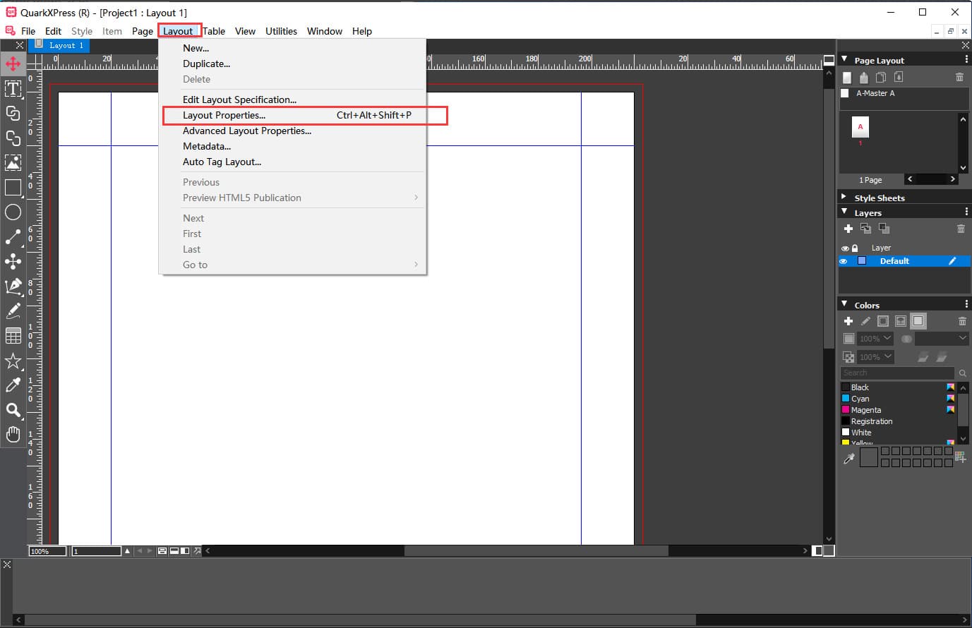 Add Bleed in QuarkXPress Method 2 step 1