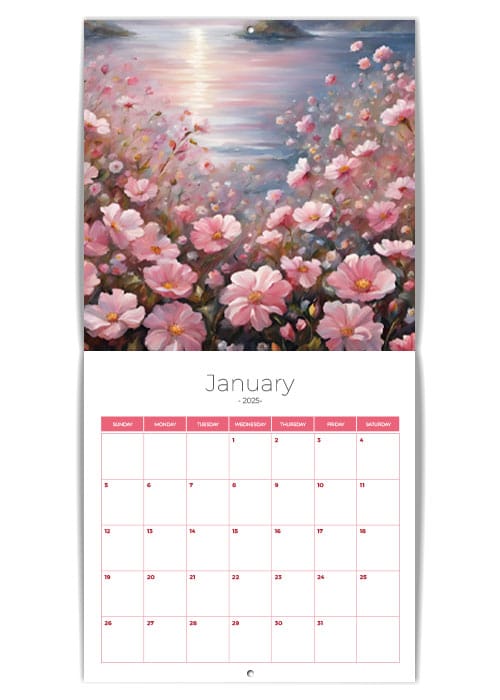 Calendar 2025 12x12inch design template