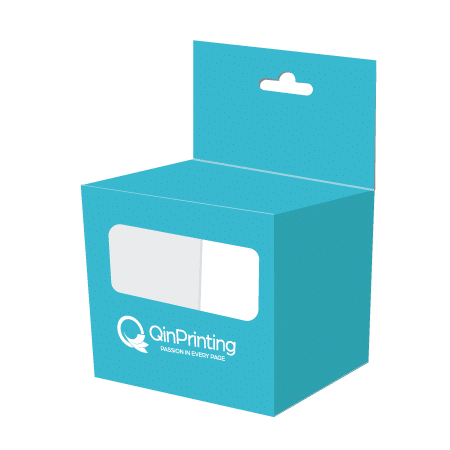 Tuck End Hanging Tab Box with Window Cutout
