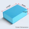 Magnetic Closure Rigid Boxes outer Dimension