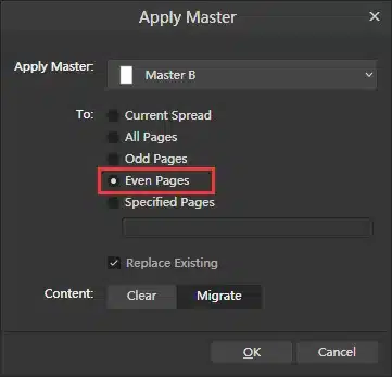 Setting up non-facing pages 6